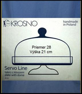 Sklenená miska na stopke s vrchom-priemer 28x21 cm