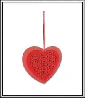 Valentínské visiace srdce 20 x 22 cm - červené