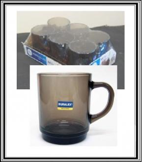 Sklen. hrnček č 4020CR dymový- 250 ml