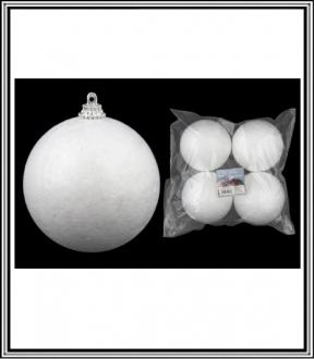 Polystyrénové gule sadá 4 ks pr.8 cm č XE9811