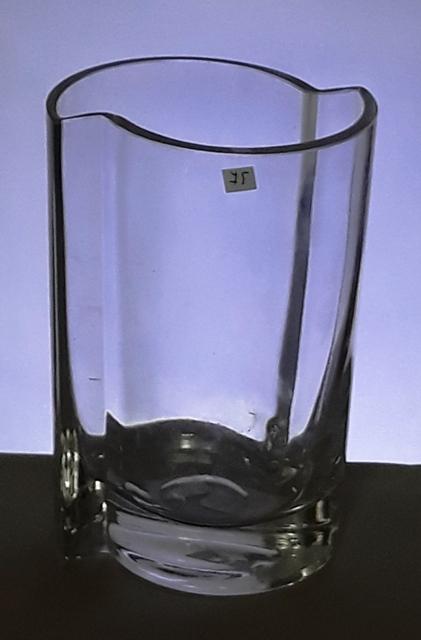Sklenená váza č 75 ,,S´´, vrch 13x10,5, v-19 cm, h-190- 14.0190S