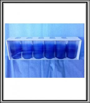 Sklenené poháre - Sadá 6 ks sklenených 250 ml na vodu modré