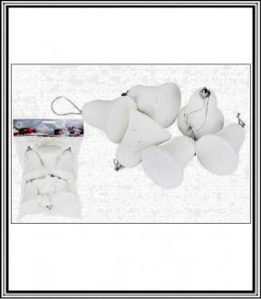 Biele - Polystyrénové zvončeky sadá 6 ks , 5,8x8 cm č MYX4006