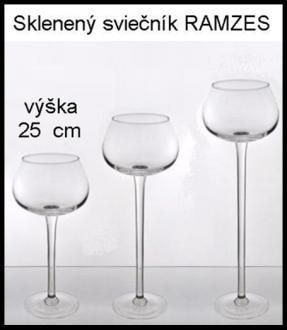 Sklenený svietnik RAMZES v - 25 cm