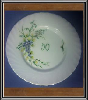 Výročný tanier veľký 50 - tka hrozno-kvet
 fialové