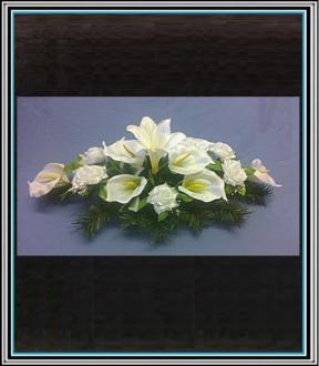 Ikebana č 1/13 , 80 cm , - 8 bielých kal +6 bielých ruži