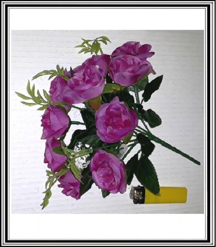 Umelá malá kytička 28 cm 10 hláv  č 802428  sv. fialová