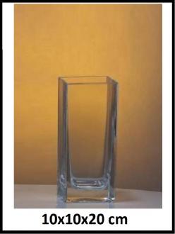 Kvader - Sklenená váza 10x10x20 cm č.23-LAS17-1016-T