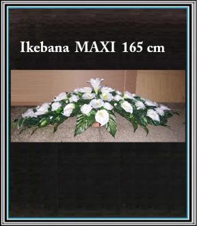 Ikebana č.4 /1 MAXI biele kaly a biele ruže 1,65 cm