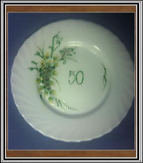 Výročný tanier veľký 50 - tka hrozno-kvet- zelený