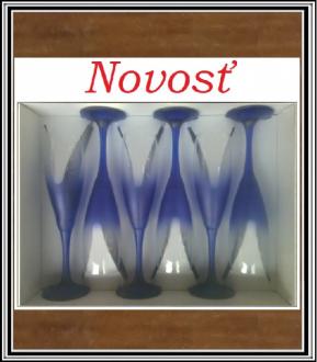 Sklenené poháre na šampus 6 ks Tmavo modrý vysoký-Cobalt