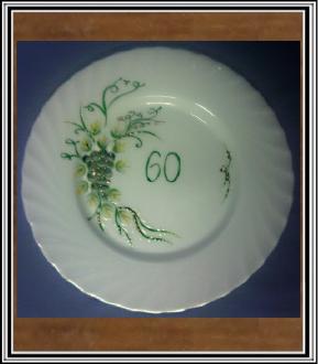 Výročný tanier veľký 60 - tka hrozno-kvet
 zelené