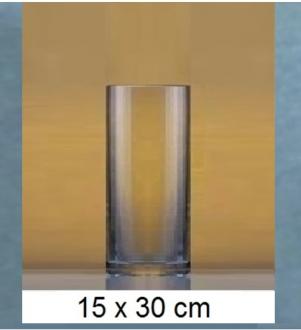 Sklenená váza 15x30 cm, č.LA17-886H - Hrubšia