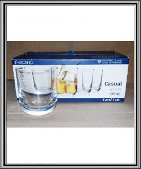 Sadá 6 ks  skl.pohárov 300 ml whisky pr.8,5x 9,5 cm č68-2799 Casual
