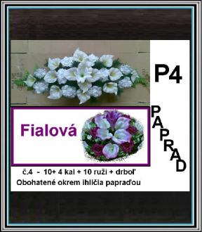 Ikebana č 2-95 cm -14 fialových kal+10 fialových ruži+papraď.