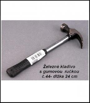 Železné kladivo s gumovou ručkou dl-24 cm č.44