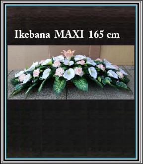 Ikebana č.4/2 MAXI biele kaly a bieloružové ruže 1,65 cm