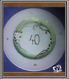 Výročný tanier veľký 40 - tka zelený