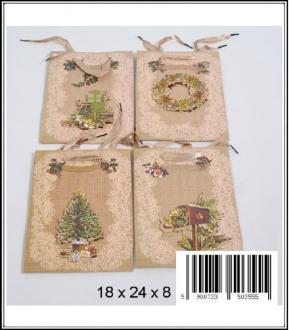 Vianočná taška 18x24x8 cm č.1165G (4druhy)