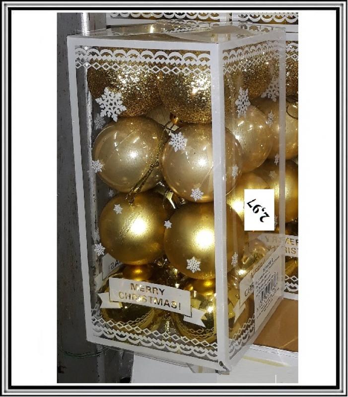 CHRISTMAS-Zlaté dekorované gule 4,5 cm č M 011 - 12 ks