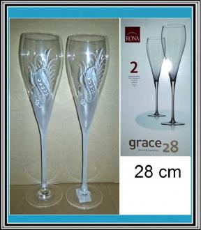 Sadá 2 ks pavých skl. pohárov v - 28 cm č 4