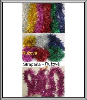 Vianočná reťaz Ružová pr.8,8 cm STRAPAŇA dl.2 m 24959