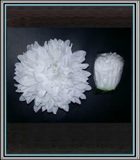 Hlavička chryzantémy 15 cm - biela