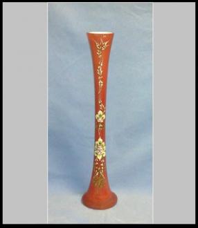 Sklenená váza ručne zdobená - oranž v - 46-60 cm
