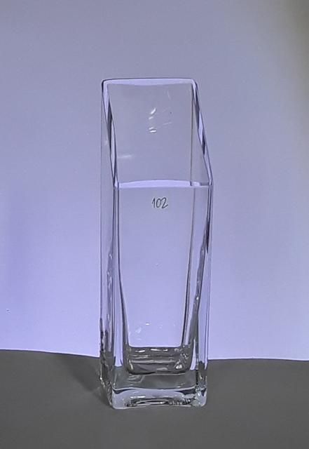 Sklenená váza č 102,  kvadrat SKOS 6x6x20 cm