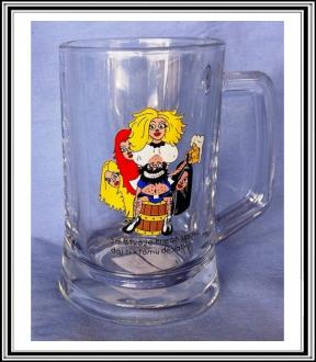 Sklenený politrový krígeľ 6 ,, Smilstvo je hriech sladký .........