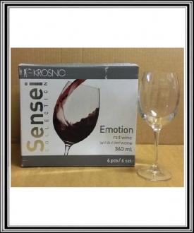 Sklenené poháre na víno 360 ml Sensei - 6 ks