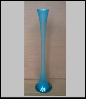 Sklenená váza 60 cm nebová - priesvitná