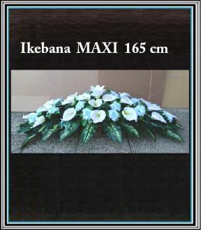 Ikebana č.4/5 MAXI biele kaly a modré ruže 1,65 cm
