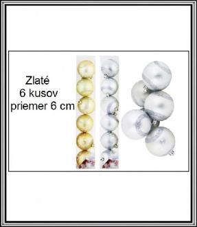 Vian. gule pr.6 cm a 6 kusov č GZ178-66 zlaté