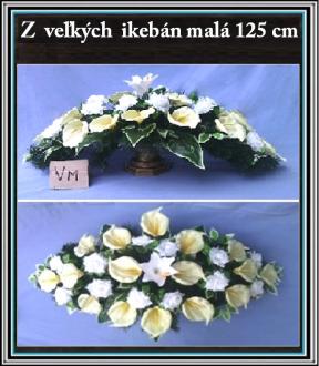 Ikebana č.3/2 v miske na stopke z veľkých malá-žlté kaly a biele ruže