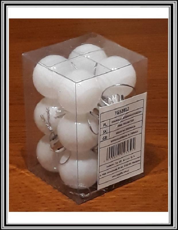 Vianočné gule 3 cm 12 ks plastové č TG52812