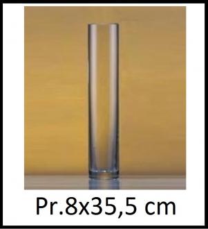 Sklenená váza 8x35,5 cm, hrubšia
